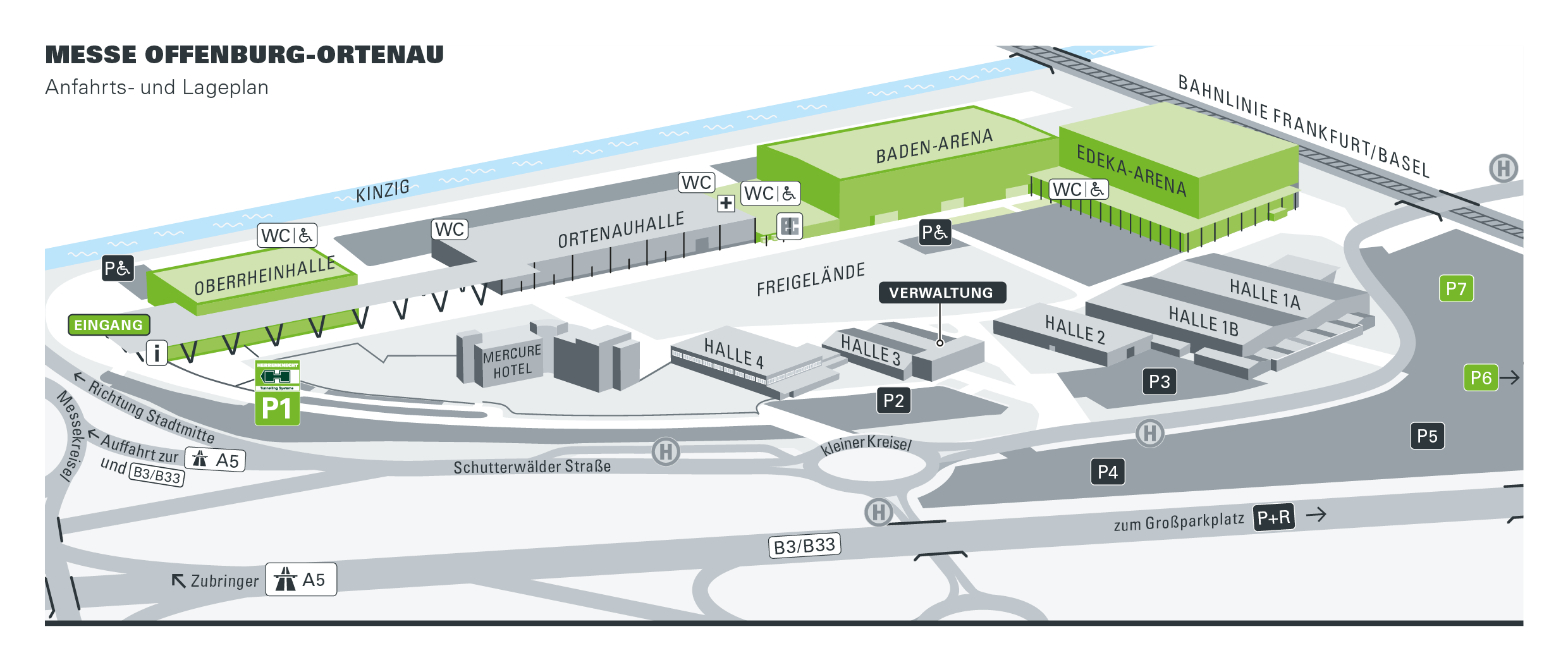 Messe Offenburg parking and check-in map